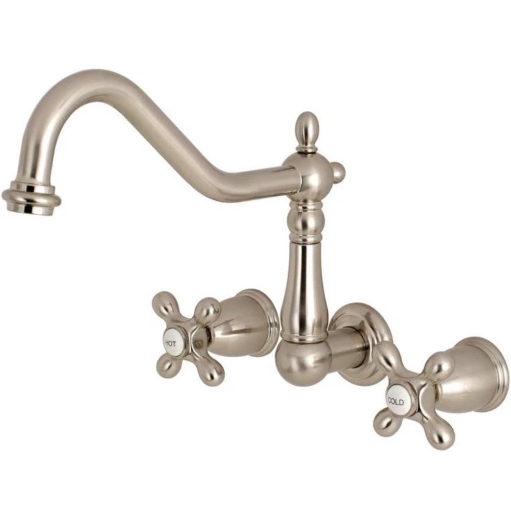 Kingston Brass Roman Tub Faucet, Brushed Nickel, Wall Mount KS1028AX Kingston